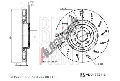 BLUE PRINT Brzdový kotouč - 350 mm BLP ADU1743113, ADU1743113  BLUE PRINT Brzdový kotouč - 350 mm BLP ADU1743113, ADU1743113