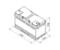 BOSCH 80Ah P, s.p. 740A, S4, 12V, 315x175x175 BO 0092S40100, 0 092 S40 100