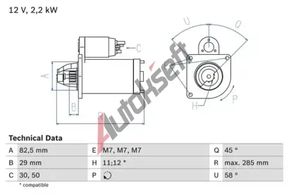 BOSCH Startr BO 0986010600, 0 986 010 600