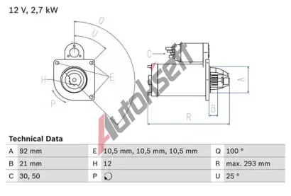 BOSCH Startr BO 0986010950, 0986010950