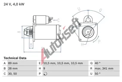 BOSCH Start�r BO 0986011270, 0 986 011 270