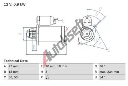 BOSCH Startr BO 0986012301, 0986012301