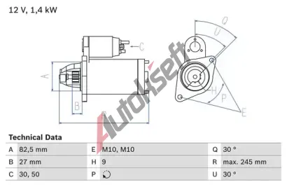 BOSCH Startr BO 0986013010, 0 986 013 010