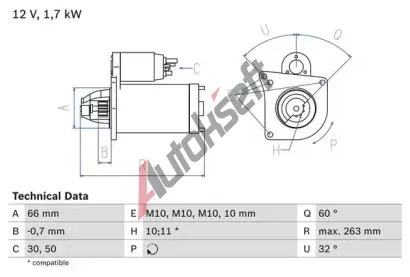 BOSCH Startr BO 0986013200, 0 986 013 200