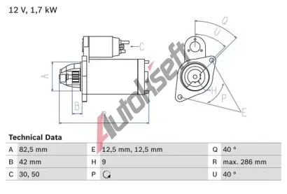 BOSCH Startr BO 0986013350, 0 986 013 350