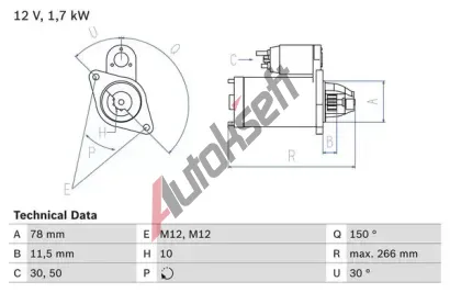 BOSCH Startr BO 0986014940, 0 986 014 940