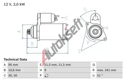 BOSCH Startr BO 0986016031, 0986016031