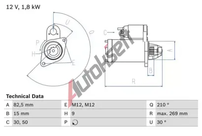 BOSCH Startr BO 0986016240, 0 986 016 240