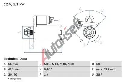 BOSCH Startr BO 0986016400, 0 986 016 400