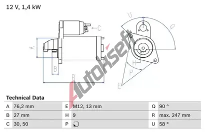 BOSCH Start�r BO 0986016780, 0 986 016 780