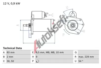 BOSCH Startr BO 0986016790, 0 986 016 790