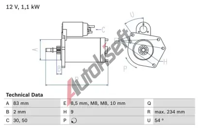 BOSCH Startr BO 0986016800, 0 986 016 800