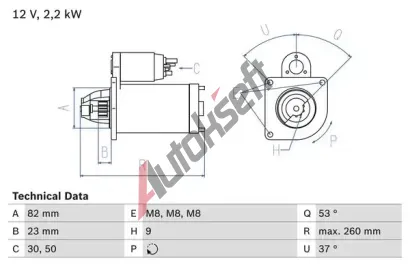 BOSCH Startr BO 0986017020, 0 986 017 020