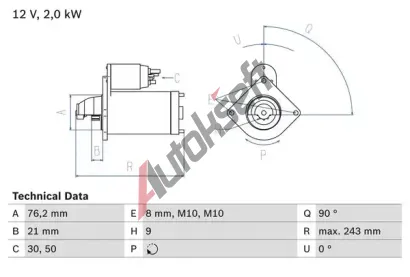 BOSCH Startr BO 0986017300, 0 986 017 300