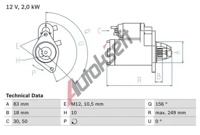 BOSCH Startr BO 0986017420, 0 986 017 420