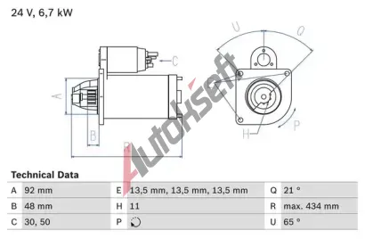 BOSCH Startr BO 0986017760, 0 986 017 760