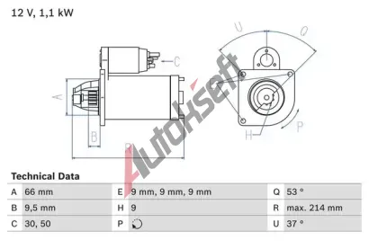 BOSCH Startr BO 0986017770, 0 986 017 770