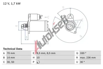 BOSCH Startr BO 0986018180, 0 986 018 180