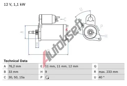 BOSCH Startr BO 0986018200, 0986018200