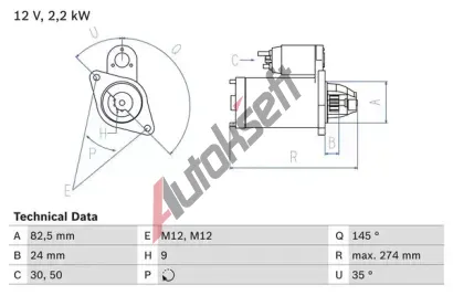 BOSCH Startr BO 0986018250, 0 986 018 250