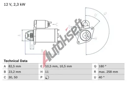 BOSCH Startr BO 0986018290, 0 986 018 290