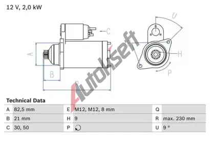 BOSCH Startr BO 0986018380, 0 986 018 380