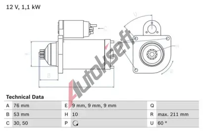 BOSCH Startr BO 0986018470, 0 986 018 470