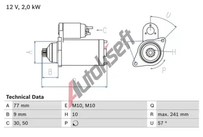 BOSCH Startr BO 0986018731, 0986018731