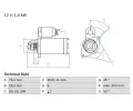 BOSCH Startr BO 0986018890, 0 986 018 890