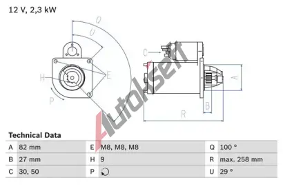 BOSCH Startr BO 0986018950, 0986018950