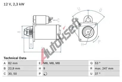 BOSCH Startr BO 0986018960, 0 986 018 960