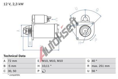 BOSCH Startr BO 0986018970, 0 986 018 970