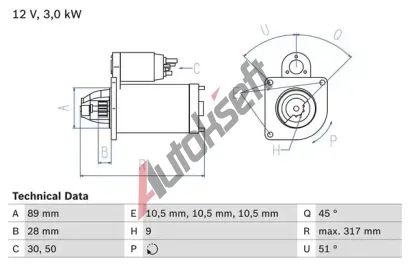 BOSCH Startr BO 0986019020, 0 986 019 020