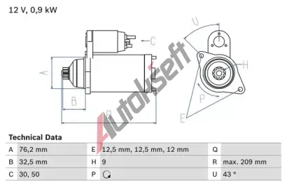 BOSCH Startr BO 0986019890, 0 986 019 890