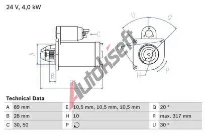 BOSCH Startr BO 0986020070, 0 986 020 070