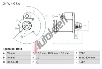 BOSCH Startr BO 0986020170, 0 986 020 170