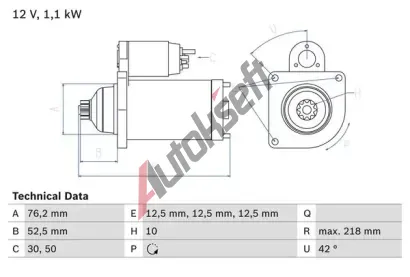 BOSCH Startr BO 0986020240, 0 986 020 240