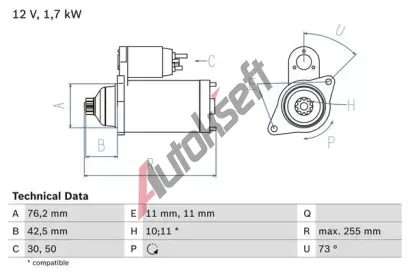 BOSCH Startr BO 0986020280, 0 986 020 280