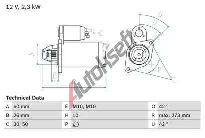 BOSCH Startr BO 0986020360, 0 986 020 360