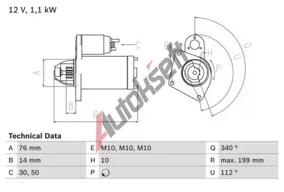 BOSCH Startr BO 0986020900, 0 986 020 900