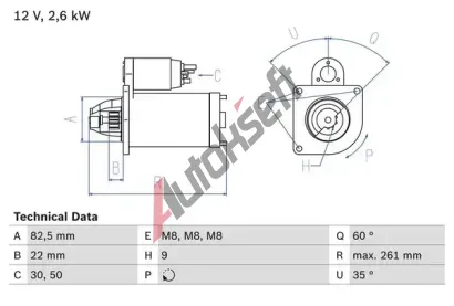 BOSCH Startr BO 0986021041, 0 986 021 041