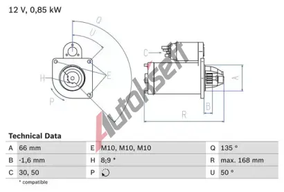 BOSCH Startr BO 0986021051, 0986021051