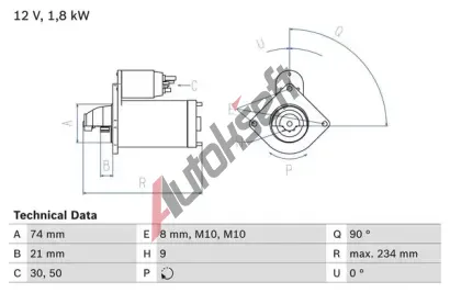 BOSCH Startr BO 0986021230, 0 986 021 230