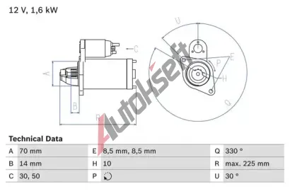 BOSCH Startr BO 0986021260, 0 986 021 260