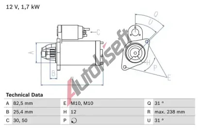 BOSCH Startr BO 0986021360, 0 986 021 360