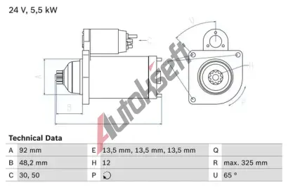 BOSCH Startr BO 0986021480, 0 986 021 480