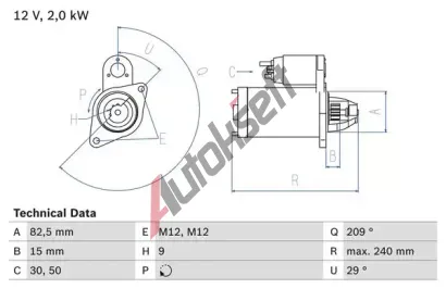 BOSCH Startr BO 0986021610, 0 986 021 610