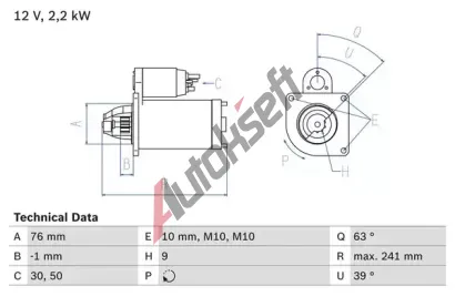 BOSCH Startr BO 0986021620, 0 986 021 620