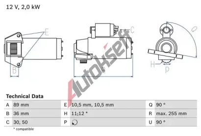 BOSCH Startr BO 0986021810, 0 986 021 810