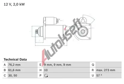 BOSCH Startr BO 0986021870, 0 986 021 870